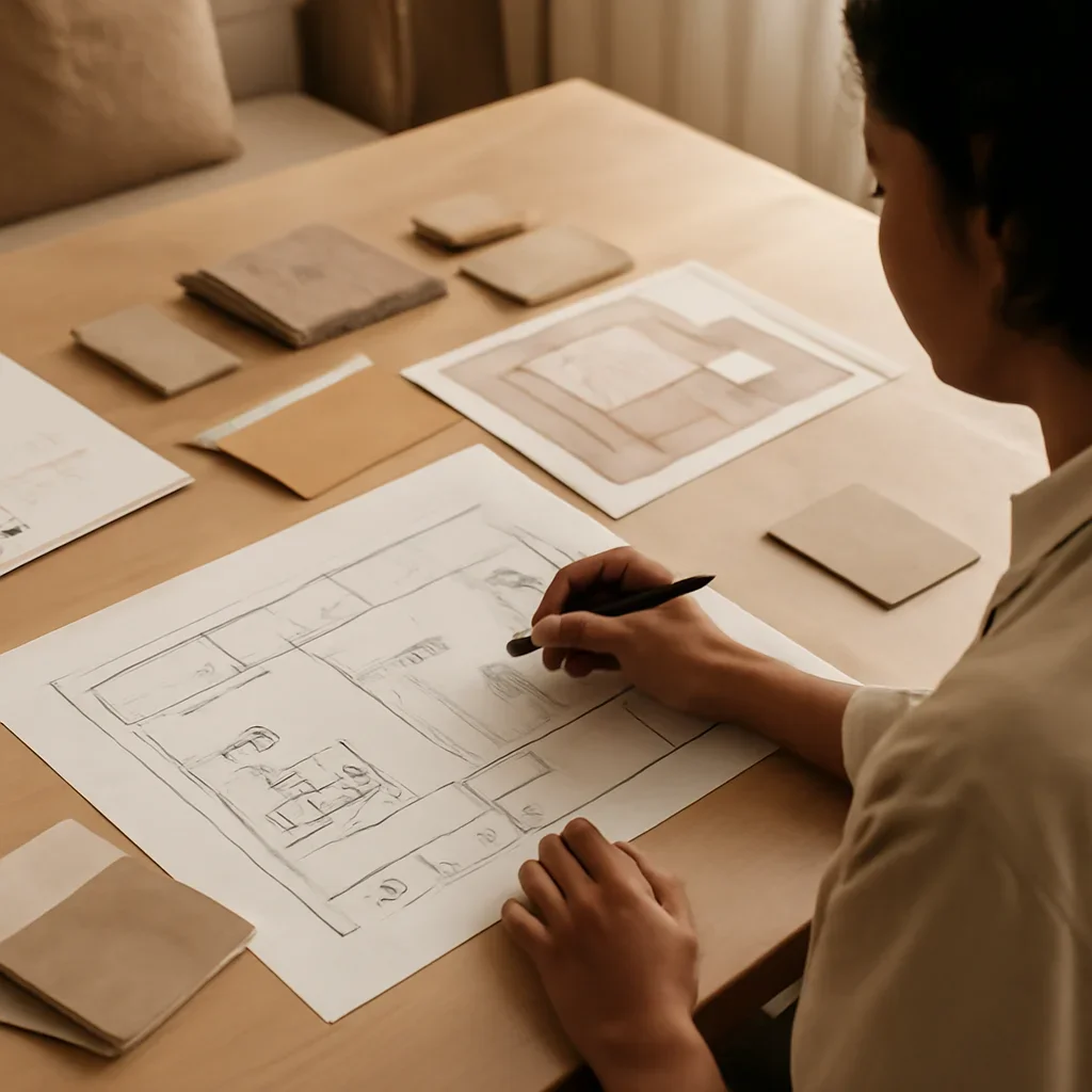 Designer developing concepts for inclusive, adaptable and accessible interior design