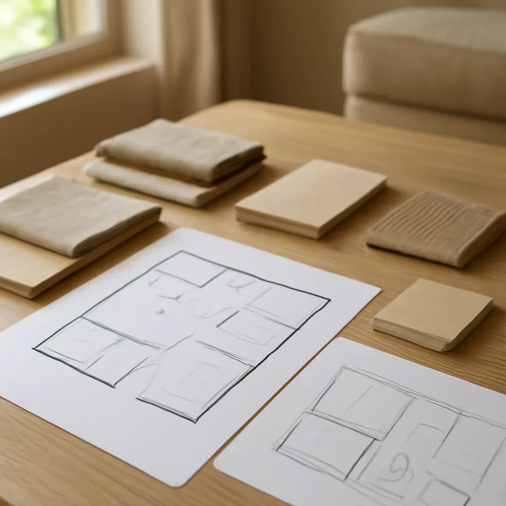 Plans and material selections prepared for inclusive, adaptable and accessible interior design