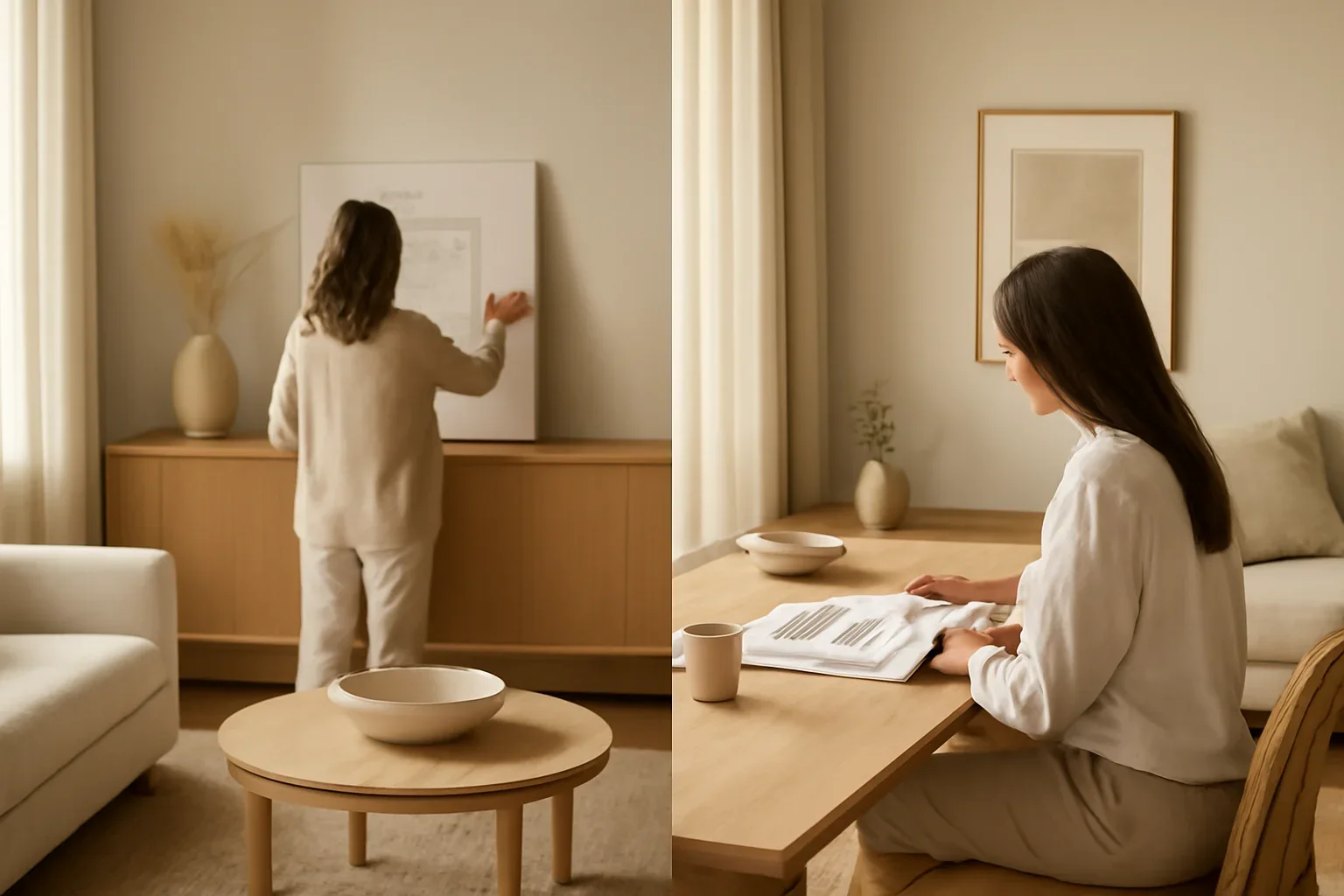 Interior planning scene for full-service interior design vs consultation