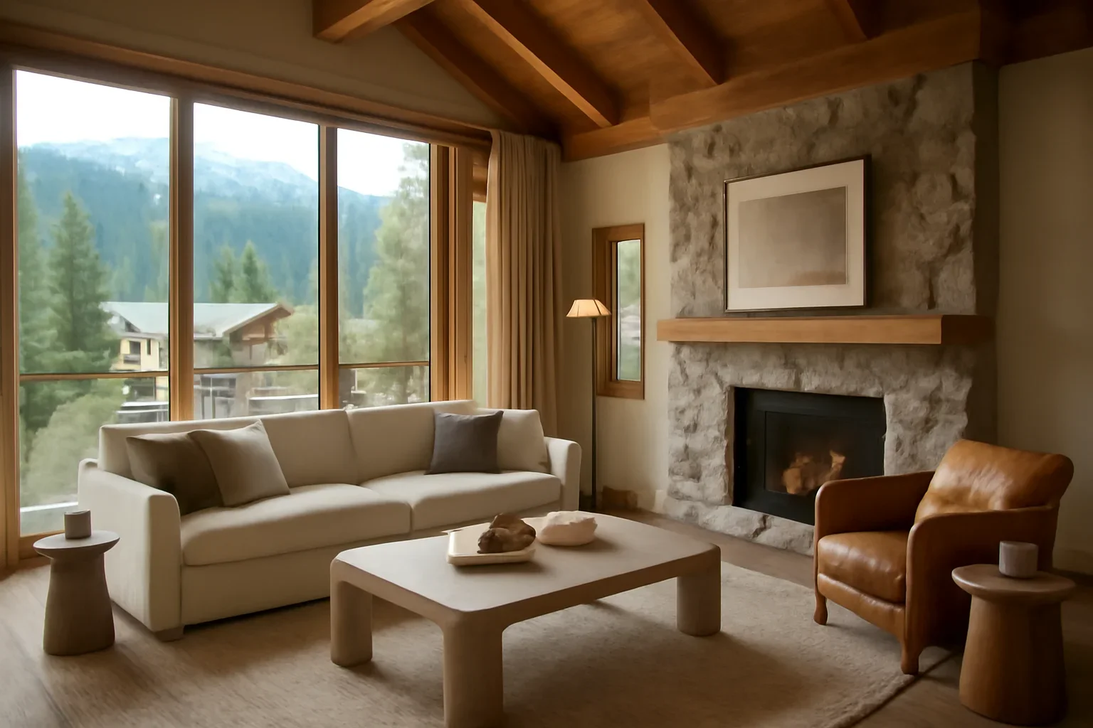 Refined interior design setting in Whistler