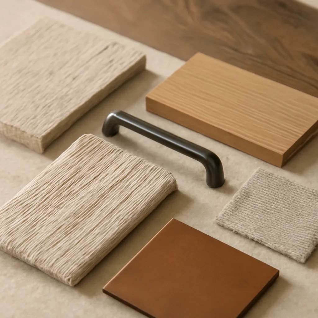 Materials and finishes selected for a Whistler interior