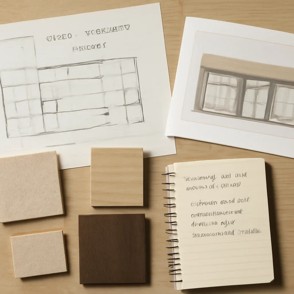 Design drawings and materials for retail interior design in langley