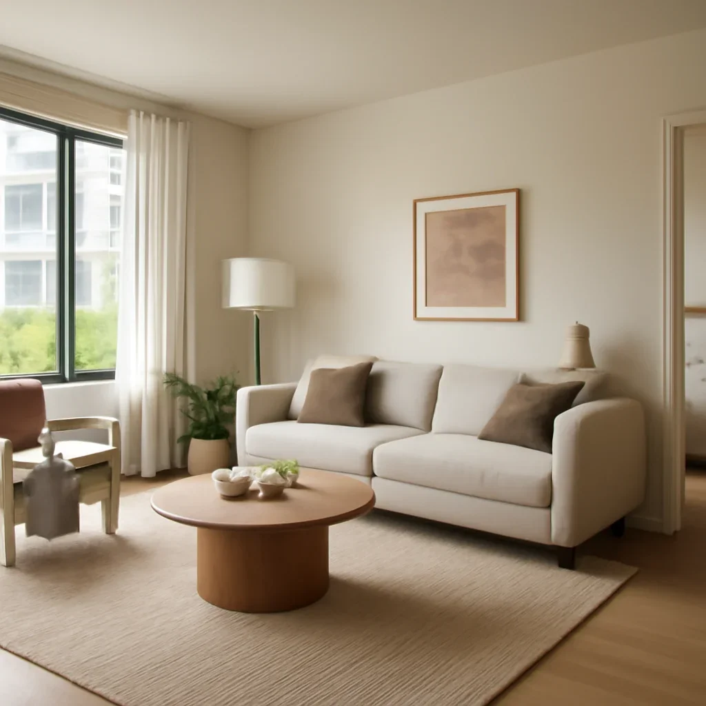 Completed multifamily residential interior representing coordinated design for a Vancouver development