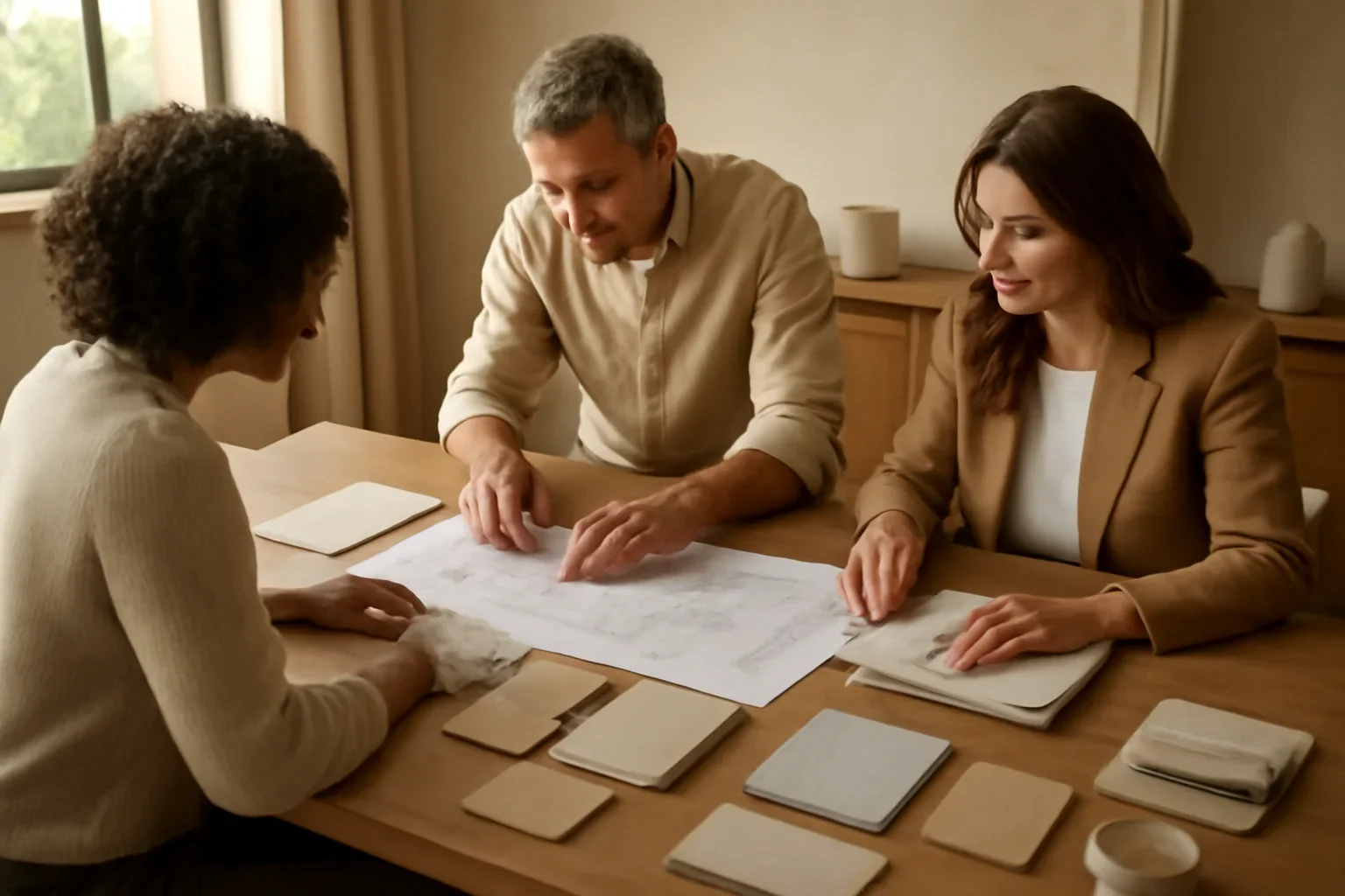 Interior design collaboration for coordination with trades, fabricators and suppliers